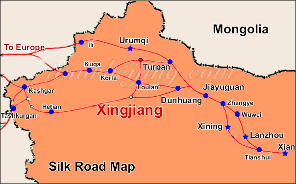 silk road map. The Silk Road Travel guide